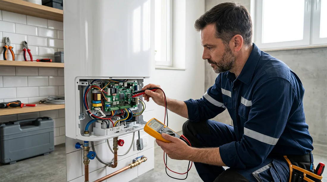 Diagnostic électronique d'un chauffe-eau Ariston Velis Evo avec un multimètre