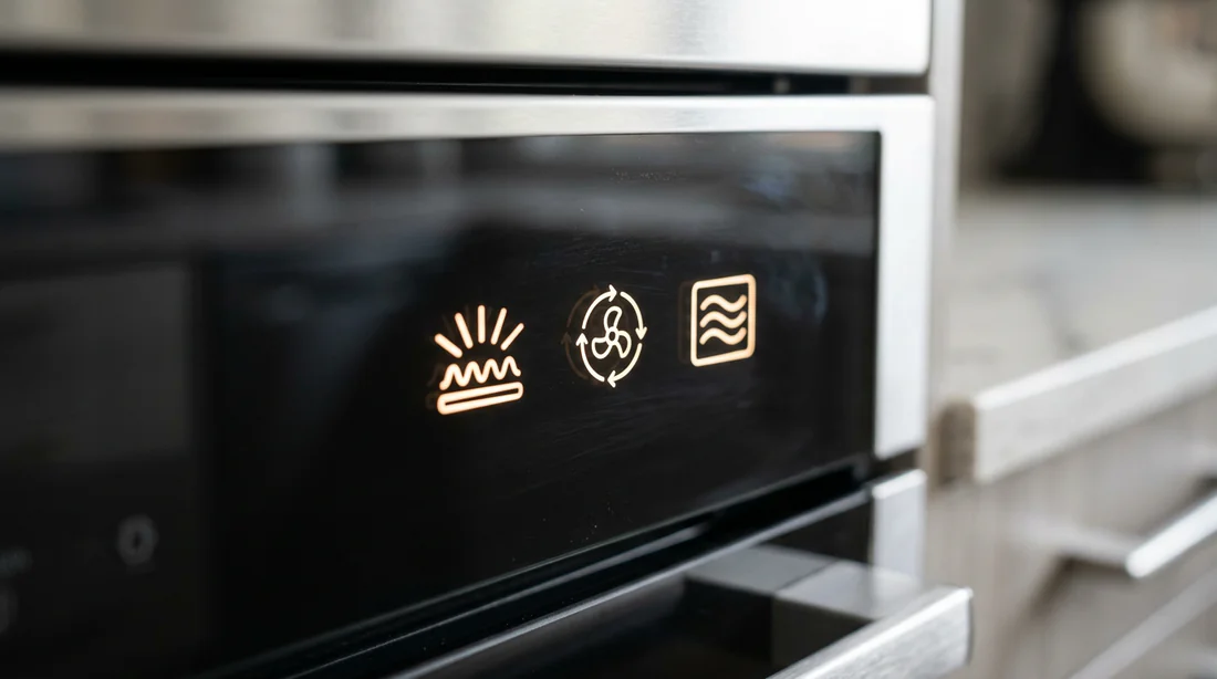 Panneau de commande et modes de cuisson d'un four combiné encastrable